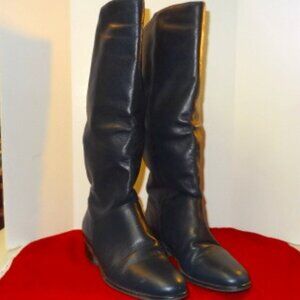 Hunt Club Navy Blue Knee High Boot w/Box #7542, Like New